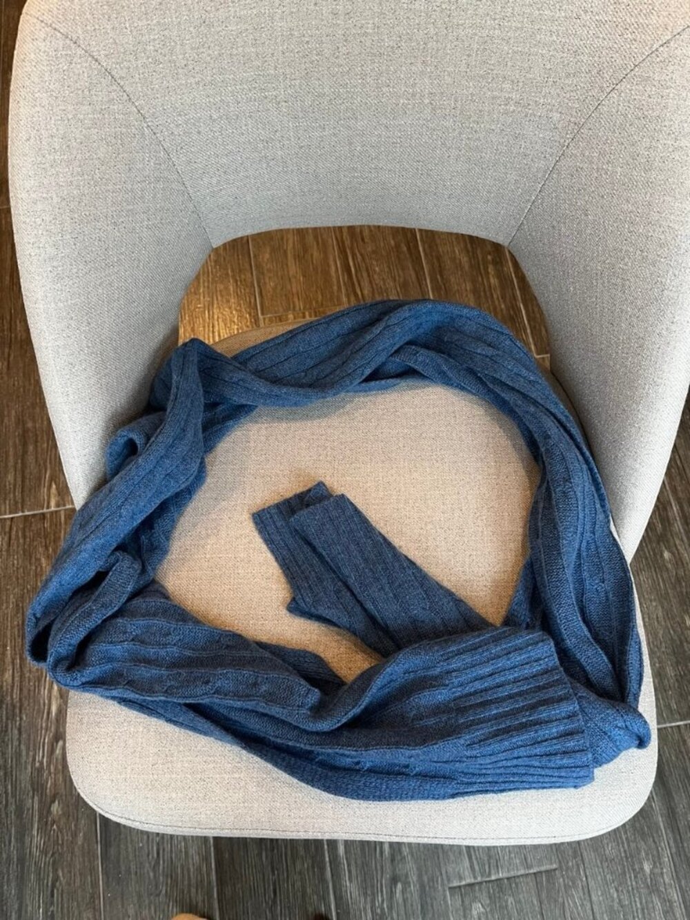 Polo Ralph Lauren Blue Scarf 100% Cashmere - Picture 6 of 6